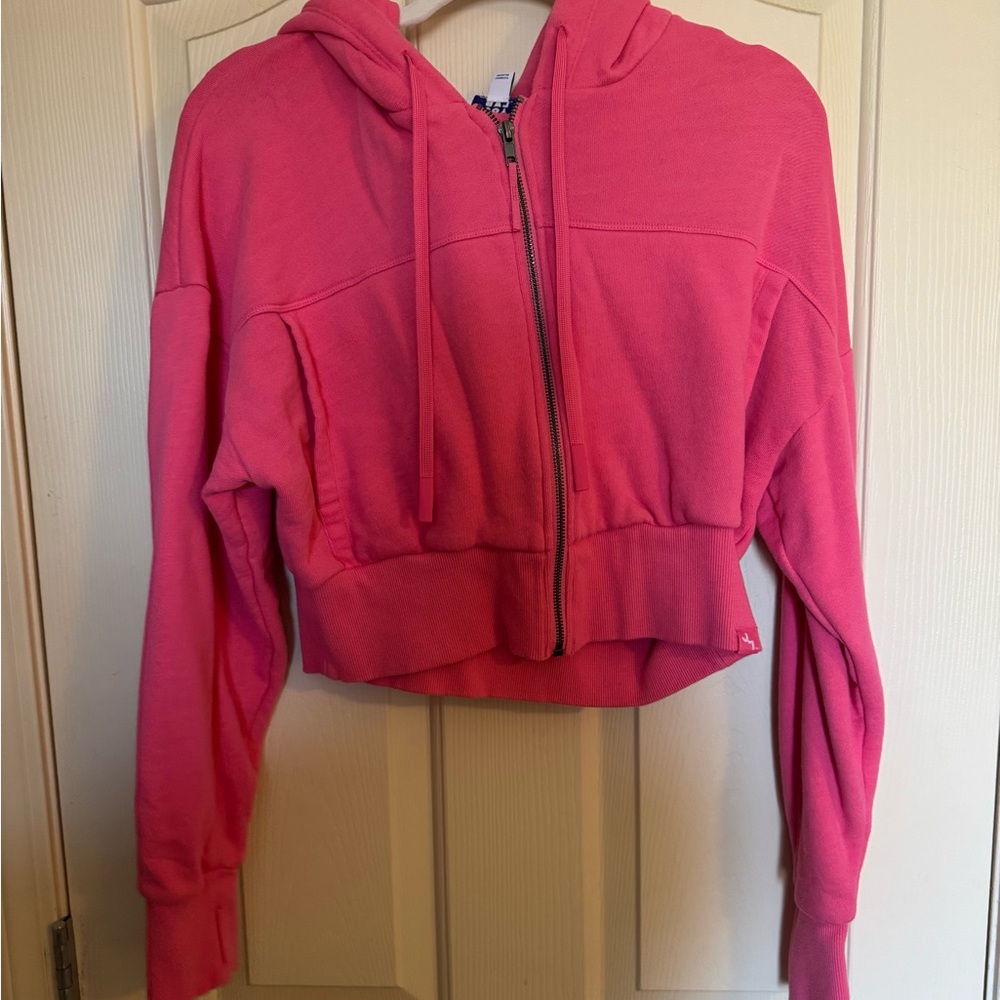 JoyLab Pink Cropped Zip Hoodie